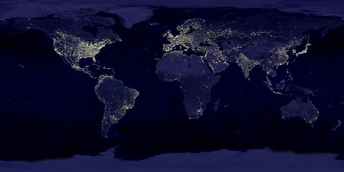 Earth (and our lights) at night
